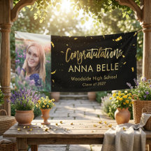 Moderne elegante Schrift Chic Gold Abschlussfoto