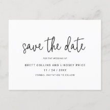 Moderne elegante Schrift einfache Hochzeit Termin