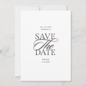 Moderne elegante Schrift Foto  Save The Date (Vorderseite)