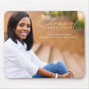 Moderne elegante Schrift Graduiertenklasse Foto Mousepad
