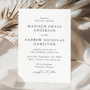 Moderne elegante Schrift Hochzeit Einladung
