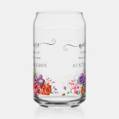 Moderne elegante Schrift Hochzeitsbegrüßung Dosenglas (Links)