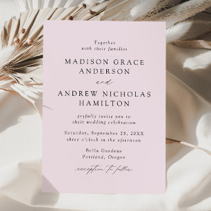 Moderne elegante Schrift Lavendel Hochzeit Einladung