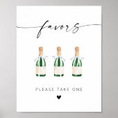 Moderne elegante Schrift Mini Champagnerflaschen Poster (Vorne)