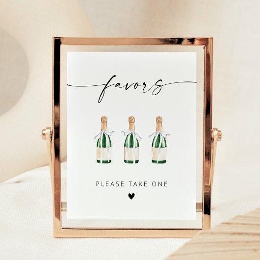 Moderne elegante Schrift Mini Champagnerflaschen Poster