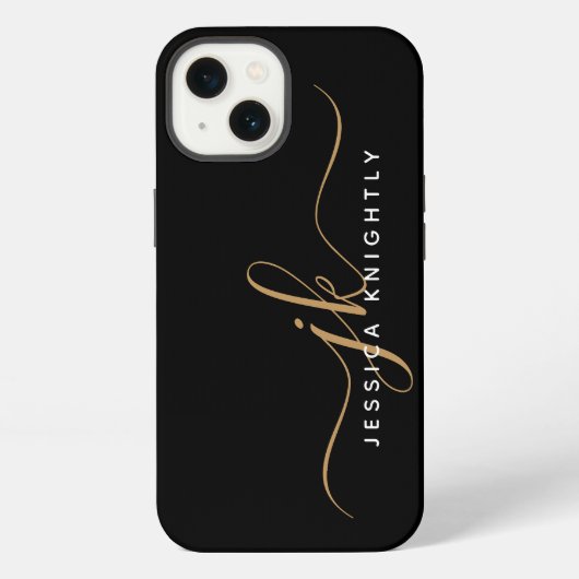 Moderne Elegante Schrift Monogramm Initialen Schwa iPhone Hülle (Rückseite)