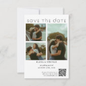 Moderne elegante Schrift-QR-Code-Hochzeit Save The Date (Vorderseite)