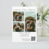 Moderne elegante Schrift-QR-Code-Hochzeit Save The Date (Stehend Vorderseite)