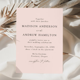 Moderne elegante Schrift Rosa Hochzeit Einladung