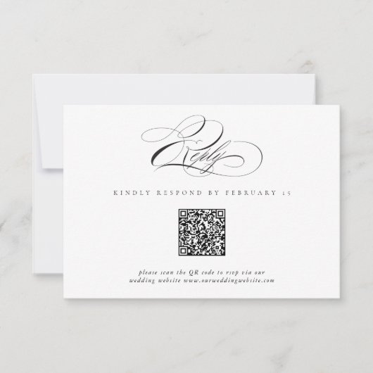 Moderne elegante Schriftart Klassischer QR-Code Ho RSVP Karte (Vorderseite)