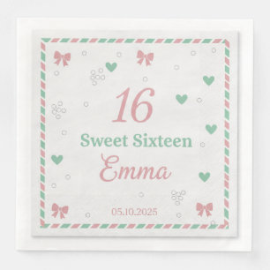 Moderne elegante Schriftzug Frohen Geburtstag Indi Serviette