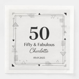 Moderne elegante Schriftzug Frohen Geburtstag Indi Serviette