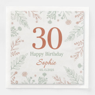 Moderne elegante Schriftzug Frohen Geburtstag Indi Serviette