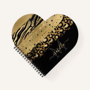 Moderne elegante Schriftzug-Monogramme aus Gold Notizblock