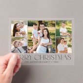 Moderne Elegante Schwarz Frohe Weihnachtsfoto Coll Acryleinladungen (Insitu (Handheld))