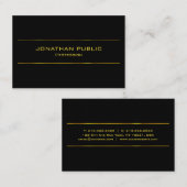 Moderne elegante Schwarz-Gold-Glamour-Vorlage Visitenkarte (Vorne/Hinten)