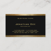 Moderne elegante Schwarz-Gold-Grafikvorlage Visitenkarte (Rückseite)