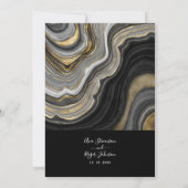 Moderne, elegante Schwarz-Gold-Hochzeit Einladung (Rückseite)