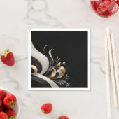 Moderne, elegante Schwarz-Gold-Hochzeit Serviette (Beispiel)