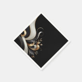 Moderne, elegante Schwarz-Gold-Hochzeit Serviette (Ecke)