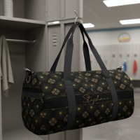 Moderne elegante Schwarz-Gold-Monogramm-Bezeichnun