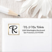 Moderne, elegante Schwarz-Gold-Rahmen-Monogramm-In (Insitu)