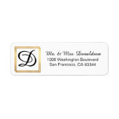 Moderne, elegante Schwarz-Gold-Rahmen-Monogramm-In (Vorne)