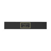 Moderne elegante Schwarz-Gold-Script-Hochzeit Einladungsbanderole (Flach)