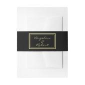 Moderne elegante Schwarz-Gold-Script-Hochzeit Einladungsbanderole (Vorderseite Beispiel)
