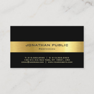 Moderne elegante Schwarz-Gold-Template-Trendy Visitenkarte