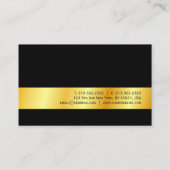 Moderne elegante Schwarz-Gold-Vorlage Visitenkarte (Rückseite)