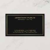 Moderne, elegante Schwarz-Gold Vorlage Visitenkarte (Rückseite)