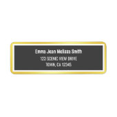 Moderne elegante Schwarz-Golden Frame-Rücksendeadr (Vorne)
