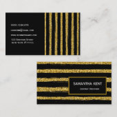 Moderne elegante schwarz-goldene Visitenkarte (Vorne/Hinten)