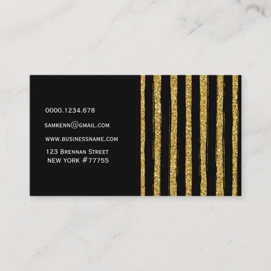 Moderne elegante schwarz-goldene Visitenkarte (Vorderseite)