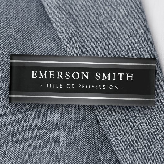 Moderne, elegante Schwarz-Grau-Technik Namenschild