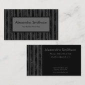 Moderne, elegante schwarz-graue Streifen Visitenkarte (Vorne/Hinten)
