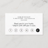 Moderne elegante Schwarz-Grün-Schönheit Treuekarte (Rückseite)