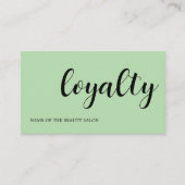 Moderne elegante Schwarz-Grün-Schönheit Treuekarte (Vorderseite)