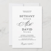 Moderne, elegante Schwarz-Kalligrafie-Hochzeit Einladung (Vorderseite)