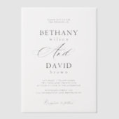 Moderne, elegante Schwarz-Kalligrafie-Hochzeit Pergament Einladungen (Vorderseite)