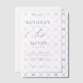 Moderne, elegante Schwarz-Kalligrafie-Hochzeit Pergament Einladungen (Versetzt (Einladung))