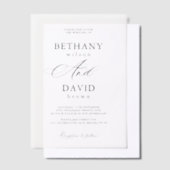 Moderne, elegante Schwarz-Kalligrafie-Hochzeit Pergament Einladungen (Versetzt)