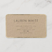 Moderne elegante, schwarz-minimalistische goldene visitenkarte (Rückseite)