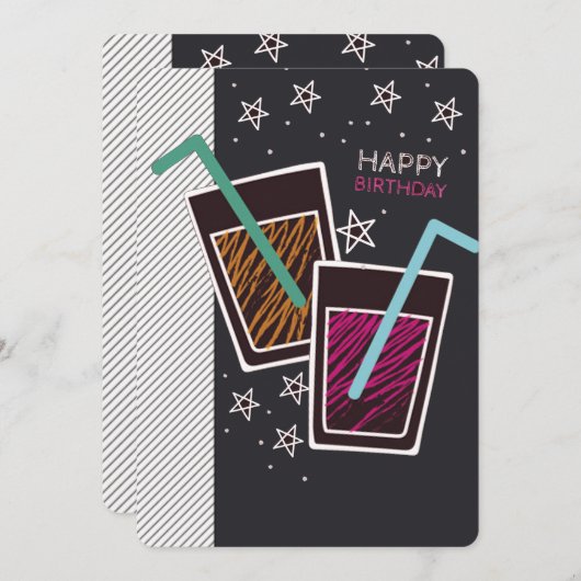 Moderne elegante schwarz süß 16 einladung (Vorne/Hinten)