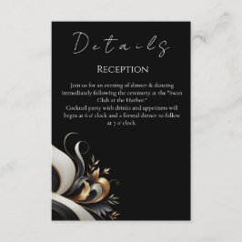 Moderne Elegante Schwarz und Gold Begleitkarte