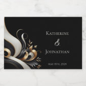 Moderne Elegante Schwarz und Gold Schaumweinetikett (Einzelnes Label)