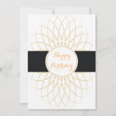 Moderne elegante Schwarz und Gold süß 16 Einladung (Rückseite)