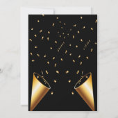 Moderne elegante Schwarz und Gold süß 16 Einladung (Rückseite)