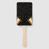 Moderne elegante Schwarz und Gold süß 16 Fächer (Rückseite)